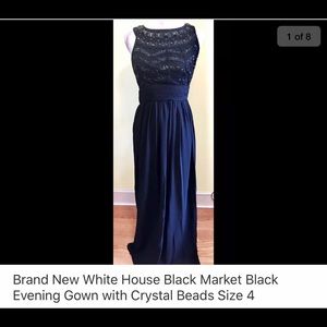 Brand New WHBM Black Evening Gown size 4